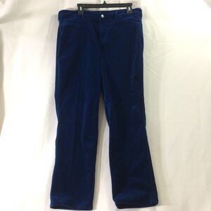 Lands’ End Women’s Velvet Pants High Rise Slim Fit Blue Size 16W